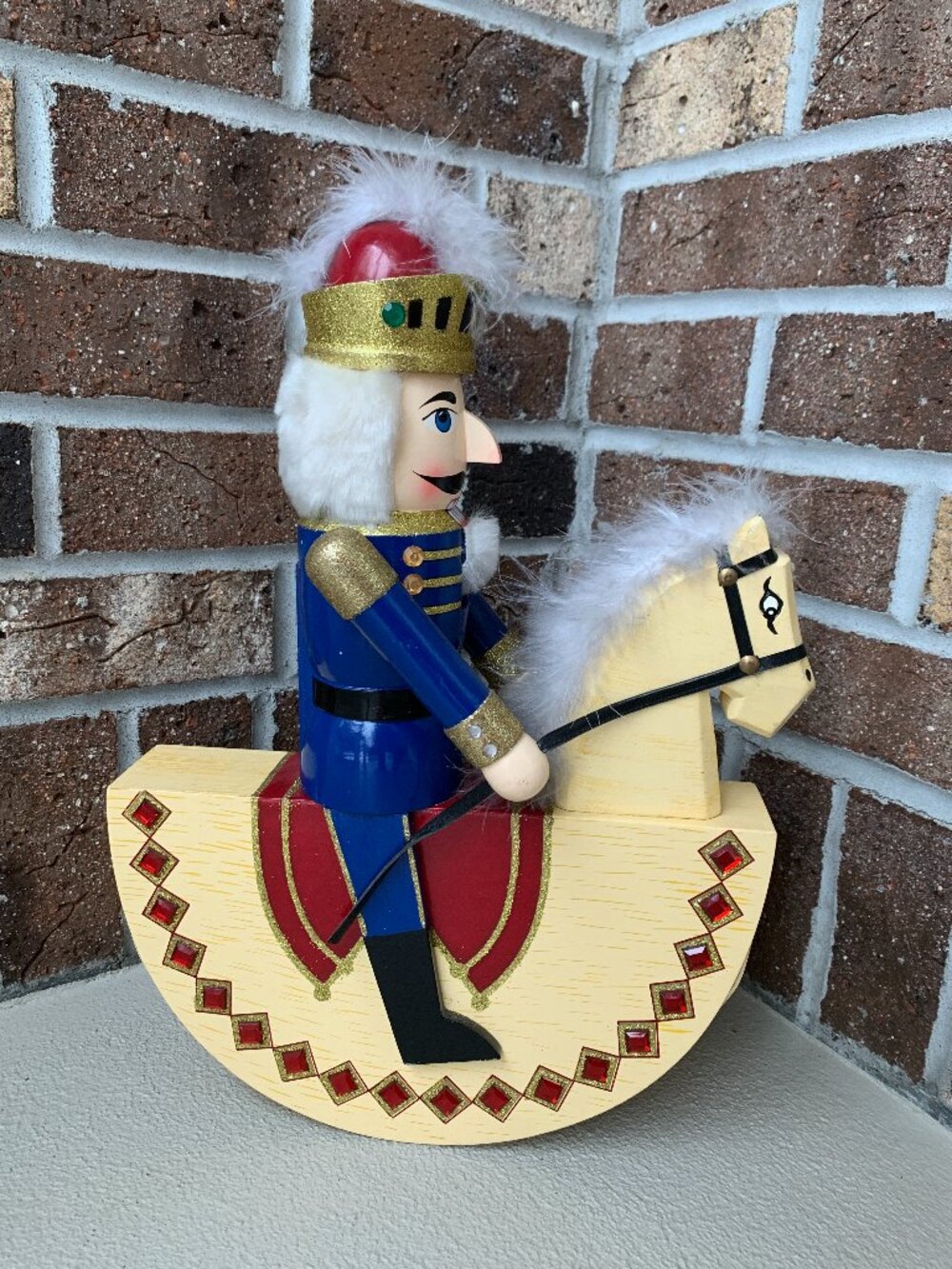 Vtg. Nutcracker Soldier (15”) on Rocking Horse by Lord & Taylor